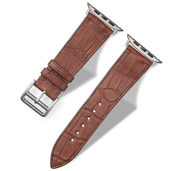 Genuine Alligator Watch Strap – Premium Exotic Skin Chestnut Color main image 4